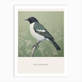 Ohara Koson Inspired Bird Painting Mockingbird 3 Poster Art Print