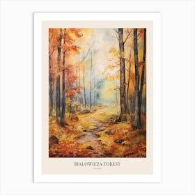 Autumn Forest Landscape Bialowieza Forest Poland 1 Poster Art Print