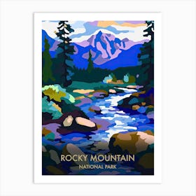 Rocky Mountain National Park Travel Poster Matisse Style 6 Art Print