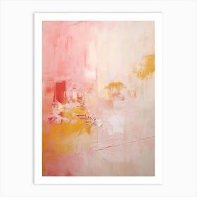 Pink And Yellow, Abstract Raw Painting 3 Art Print