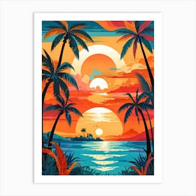 Sunset At The Beach Art Print