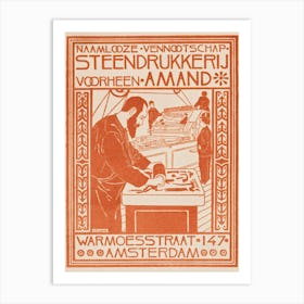 Advertisement Of Steendrukkerij Formerly Amand (1880–1928), Johann Georg Van Caspel Art Print