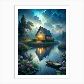 House By The Lake Art Print