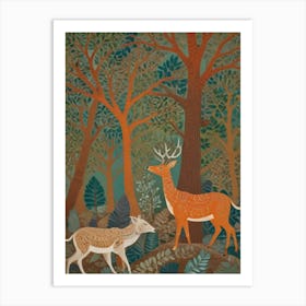 Deer In The Woods 5 Art Print