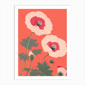 Poppies Flower Big Bold Illustration 2 Art Print