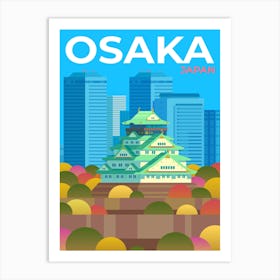 Osaka Japan travel poster Art Print