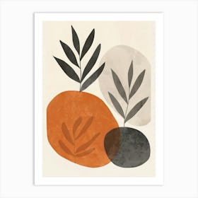 Painted Shapes And Plants 3 Art Print