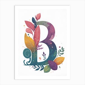 Colorful Letter B Illustration Art Print