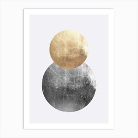 Gold and metal circles 2 Art Print