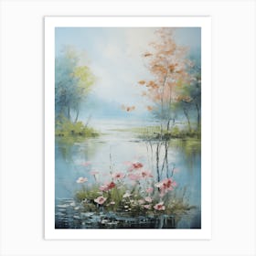 Pink Flowers In The Water Art Print