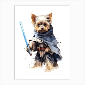 Yorkshire Terrier Dog As A Jedi 2 Art Print