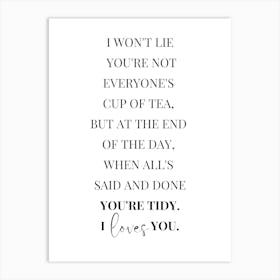 Gavin And Stacey Quote Art Print