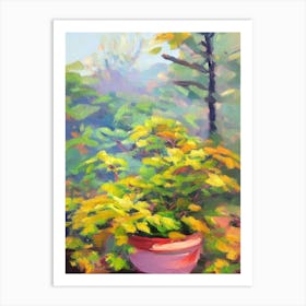 Japanese Aralia Impressionist Painting Plant Art Print