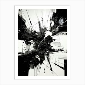 Chaos Abstract Black And White 7 Art Print