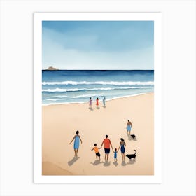 People On The Beach Painting (26) Art Print