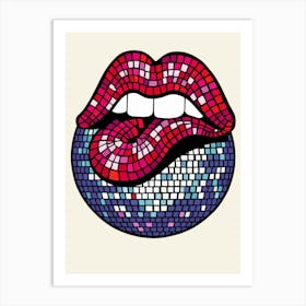 Mosaic Lips Art Print