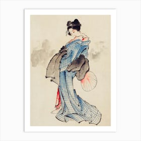 Hokusai Ukiyo-e Geisha Woman Art Print