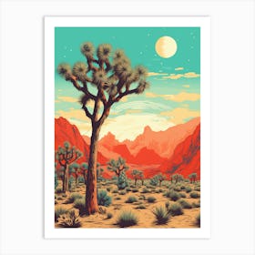  Retro Illustration Of A Joshua Tree By Desert Spring 2 Art Print