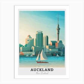 Auckland City Skyline Travel Art Print