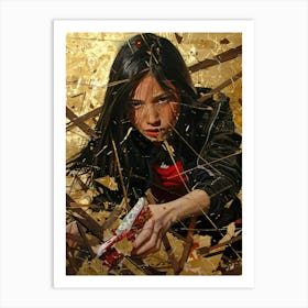 Girl With A Gun Art Print