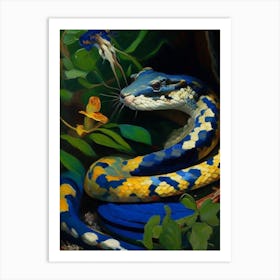 Japanese Rat Snake Painting Art Print