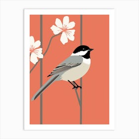 Minimalist Carolina Chickadee 3 Illustration Art Print