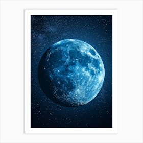 Blue Moon In Space Art Print