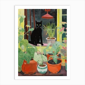 Cat In Pots Art Print