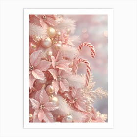 Pink Christmas Tree Art Print