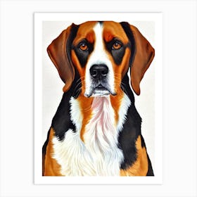 American Foxhound Watercolour Dog Art Print