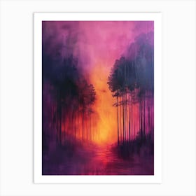 Sunset In The Forest 1 Art Print