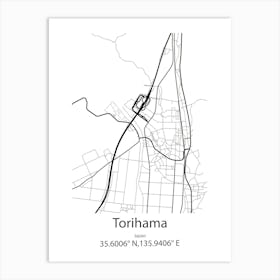 Torihama,Japan Minimalist Map Art Print