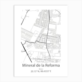 Mineral De La Reforma,Mexico Minimalist Map Art Print