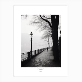 Poster Of Como, Italy, Black And White Analogue Photography 1 Art Print