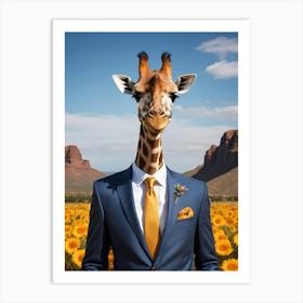 Giraffe In A Suit (27) 1 Art Print