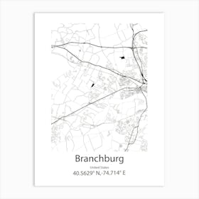 Branchburg,United States Minimalist Map Art Print