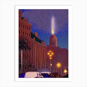 Jackson, City Us  Pointillism Art Print