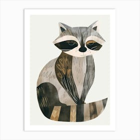 Charming Nursery Kids Animals Raccoon 3 Art Print