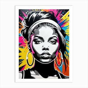 Graffiti Mural Of Beautiful Hip Hop Girl 25 Art Print