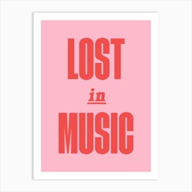 Pink Lost In Music Art Print