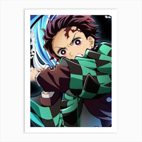 Anime Character Holding A Sword Art Print