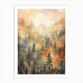 Autumn Forest Landscape Sequoia National Park United States Art Print