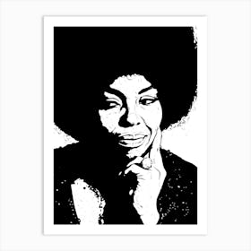 Roberta Flack Beauty Black In White Art Print