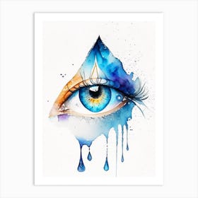 Meditation, Symbol, Third Eye Watercolour 1 Art Print