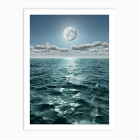 Full Moon Over The Ocean 5 Art Print