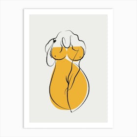 Minimalist Shy Nude Art Print