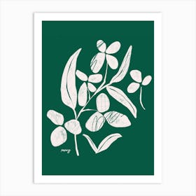 Abstract Floral Green    Art Print