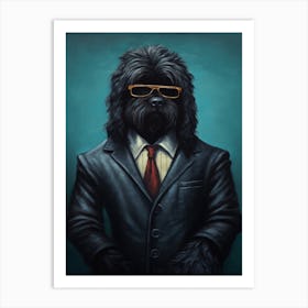Gangster Dog Black Russian Terrier 4 Art Print