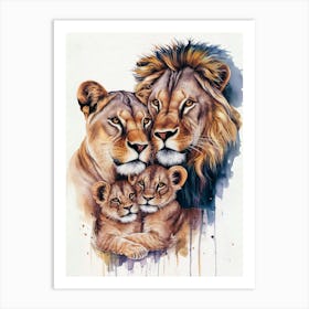 Lion Family Art Print