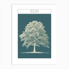 Elm Tree Minimalistic Drawing 2 Poster Art Print